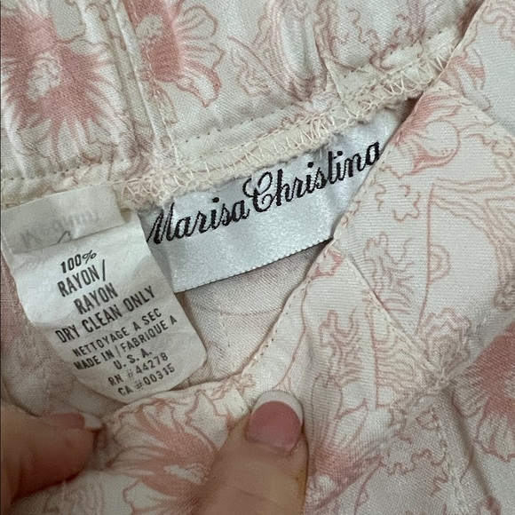 Marisa Christina Light Pink Floral A-Line Skirt - Size Medium (waist to hem=33”) - Picture 2 of 4